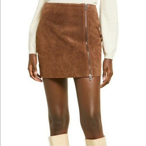 BROWN SUEDE MINI SKIRT NWT - Picture 4 of 6